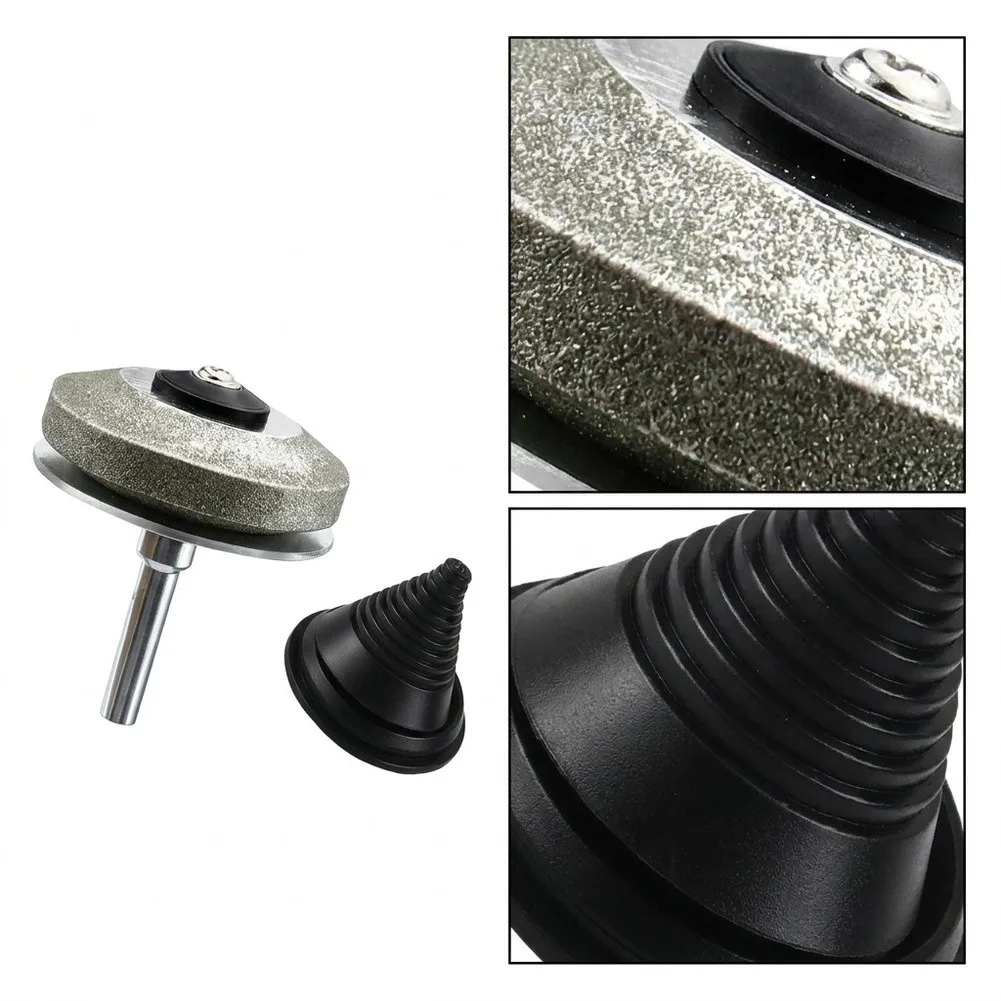 Drill Mounted Whetstone Sharpener 100 Grit for Lawn For Mower For Blades Hedge Trimmer For Blades and Garden Steel Tools