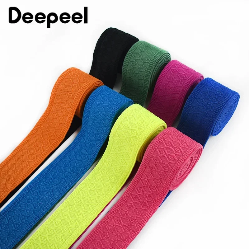 1/2/4Meters 50mm Elastic Bands Colorful Rubber Strech Waistband DIY Handmade Sewing Garment Jacket Pants Skirt Belt Accessories