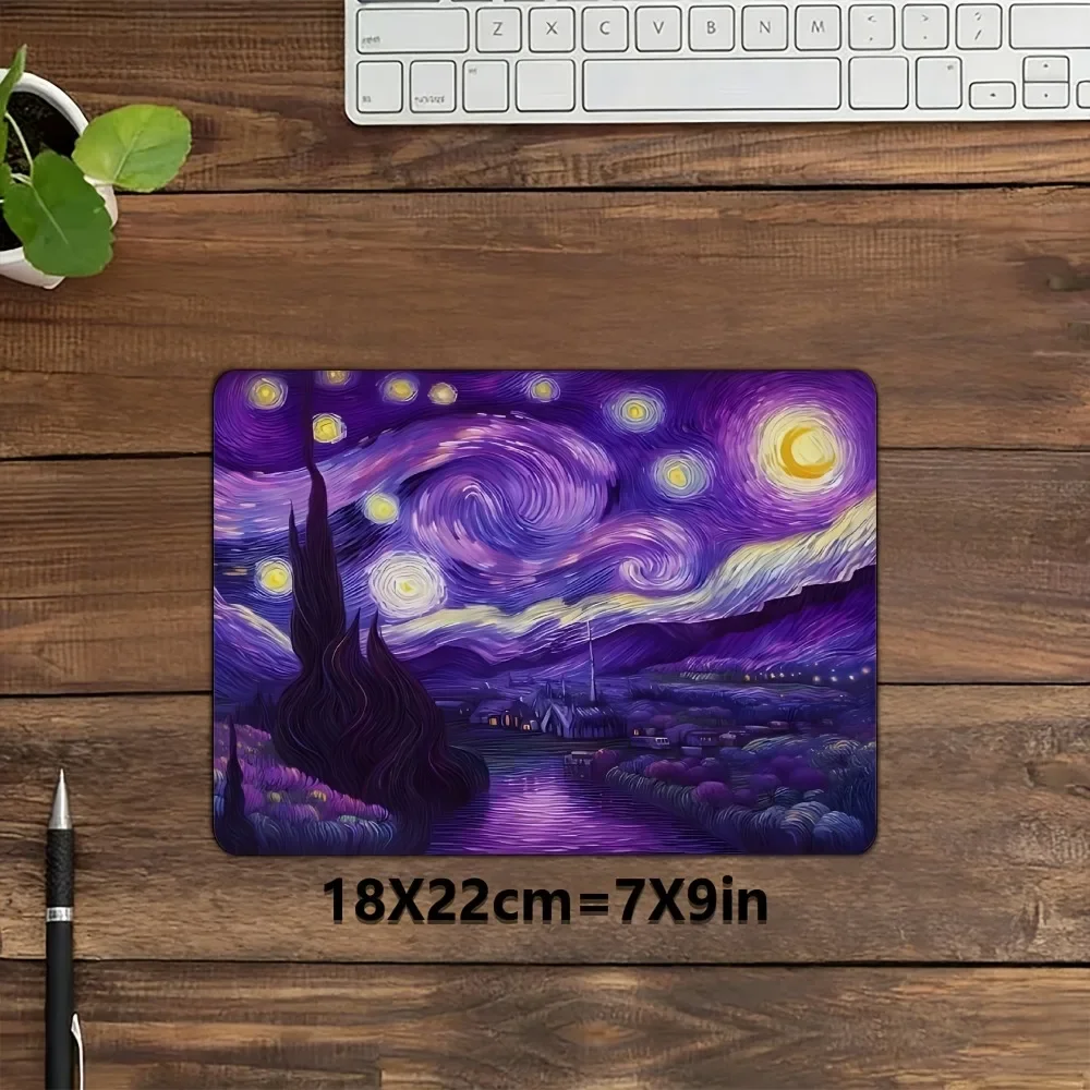 CIFBUY Purple Starry Sky Mouse Pad Waterproof Non-Slip Gaming Keyboard Mat Office Desk Pad Durable Computer Mousepad Retro Decor