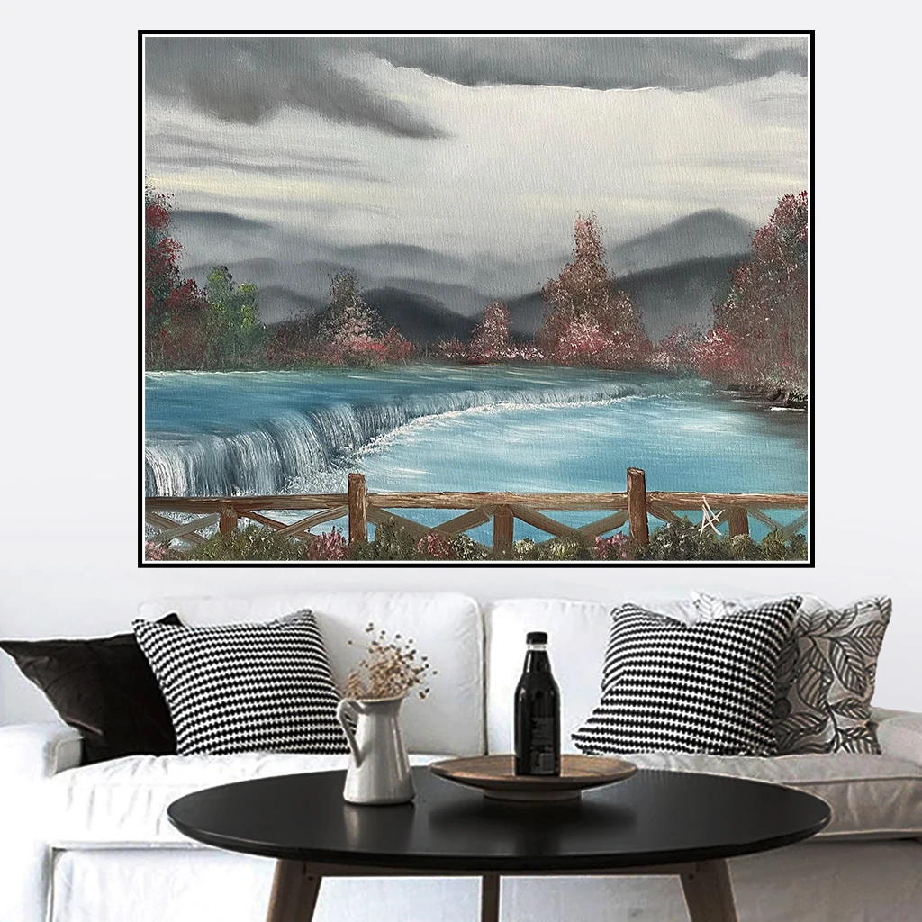 

Lookout Falls Mountain Landscape Wall Art Poster And Prints Pictures Canvas Paintings for Bedroom Living Room Home Decor