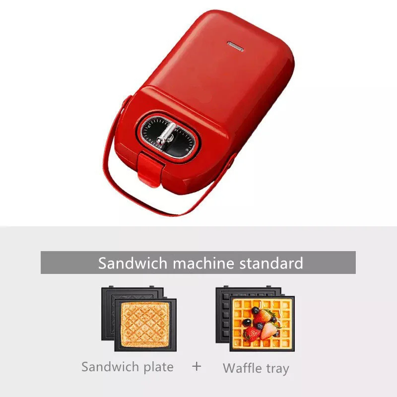 Mini elétrico sanduíche maker cronometrado máquina de café da manhã para casa máquina waffle torradeira cozimento takoyaki 220v ue/reino unido plug mb40