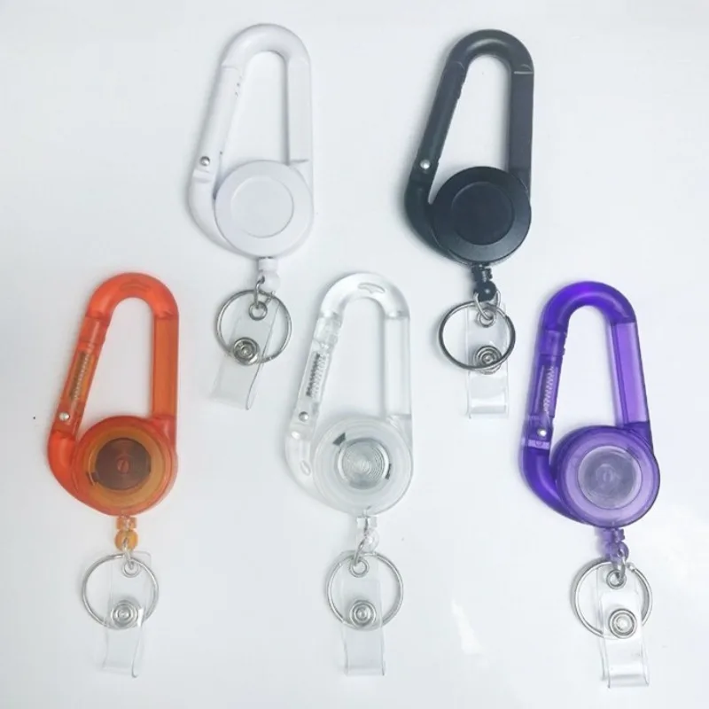 

1Pc Portable Retractable Badge Reel Solid Color Keychain Easy To Pull ID Pass Access Card Clip Accessories Badge Reels
