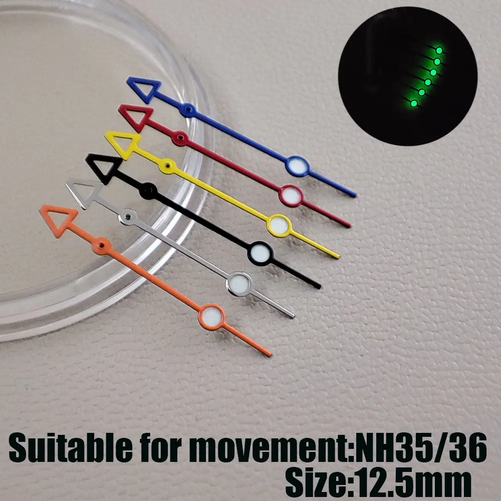 NH35 الأيدي 13 مللي متر الغوص المياه شبح اليد الثانية أحمر أخضر أزرق ساعة الأيدي ل NH35/NH36/4R/7S حركة الساعات مؤشرات