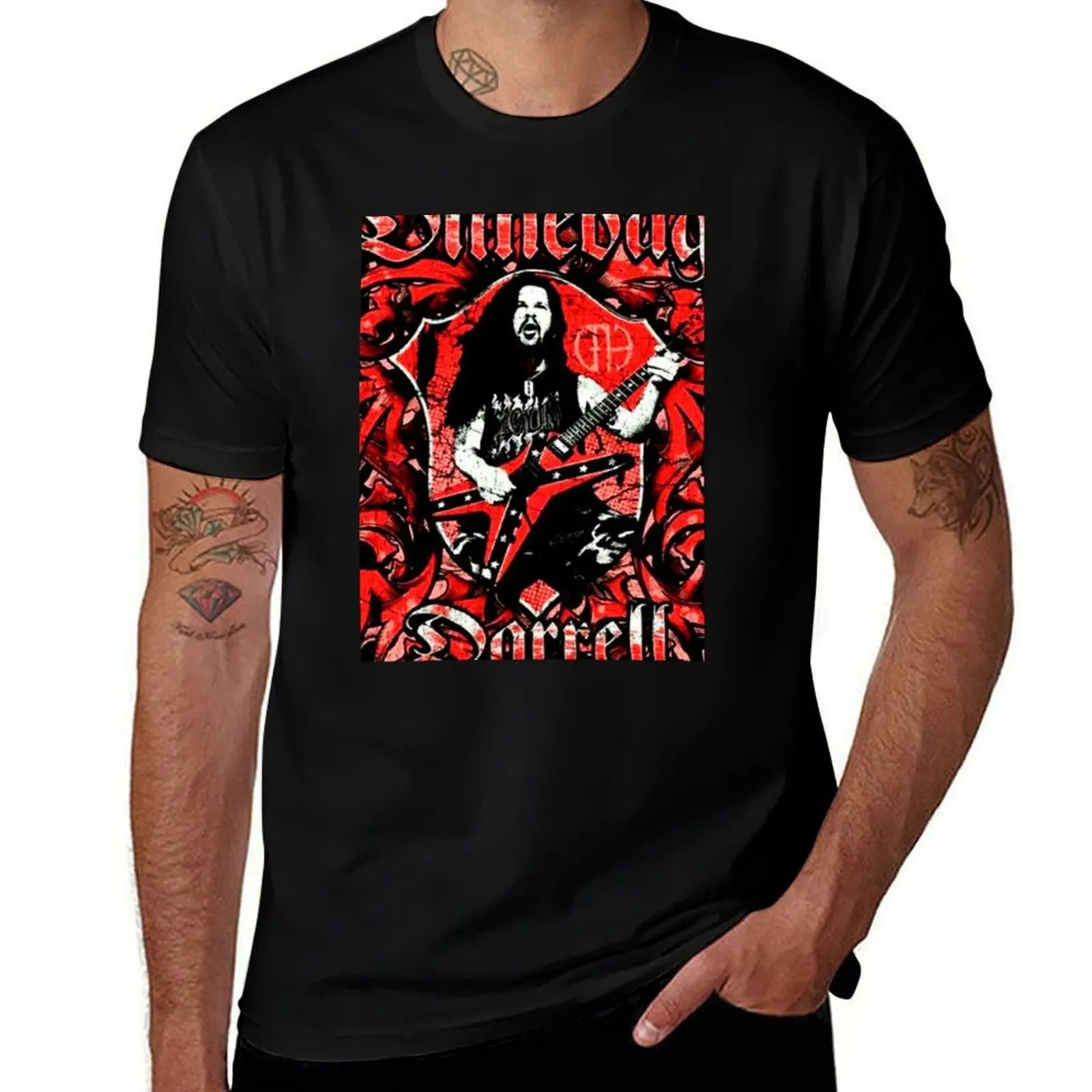 DIMEBAG DARRELL Mask T-Shirt Basic Short Sleeve Cotton Blend T-Shirt