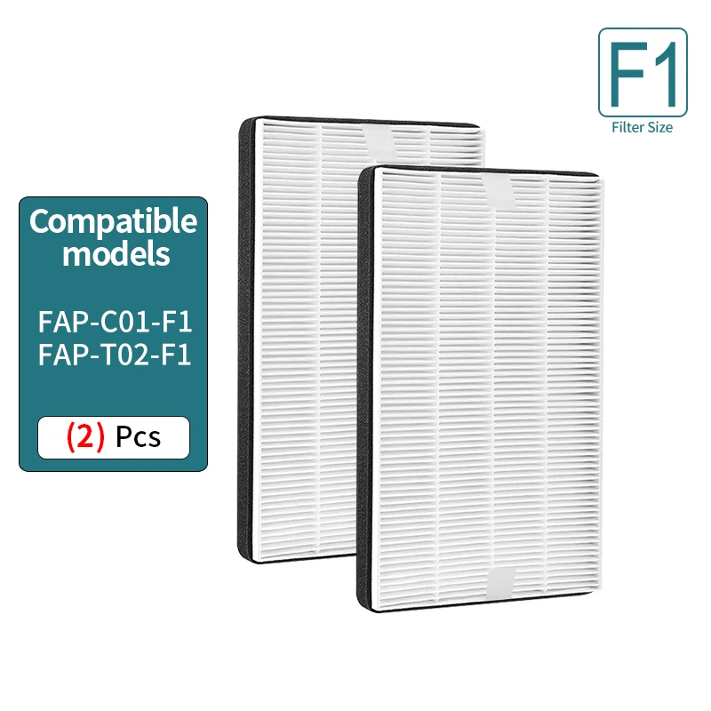 F1 H13 HEPA Replacement Filter Compatible 3M Filtrete Room Air Purifier FAP-C01-F1,FAP-T02-F1, FAP-C01BA-G1,FAP-T02WA-G1,2 Pack