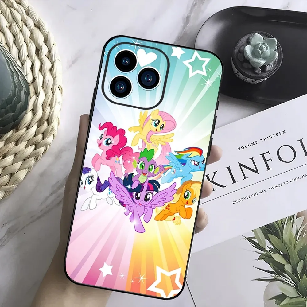 Cartoon M-My L-Little Ponys Phone Case For Samsung Galaxy S24 S23 S22 S21 S20 FE S10 S9 S10E Plus Ultra Lite 5G Black Phone Case