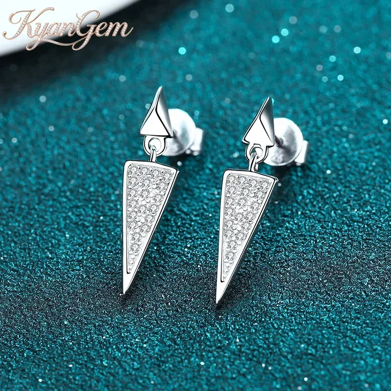 KyanGem 18K Gold Set Diamond 18K Earrings, Platinum Yangtze River Delta 1-set Moissanite Fashionable Earrings Timeless Jewelry