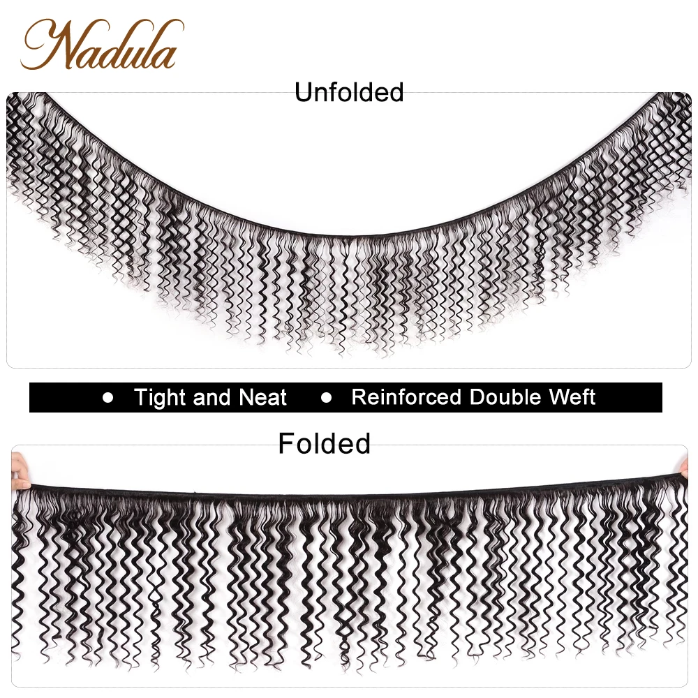 Nadula Hair Deep Wave Bundles Brazilian Hair Weave Natural Color 100% Human Hair Bundle Deals 12-26inch Remy Hair Extensions