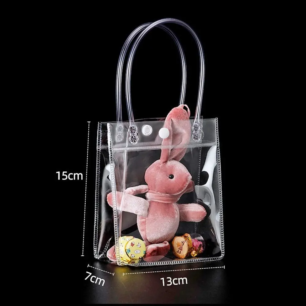 The New Transparent PVC Handbag Large Capacity Plastic Gift Bag Multi-purpose Gift Jelly Bag Party