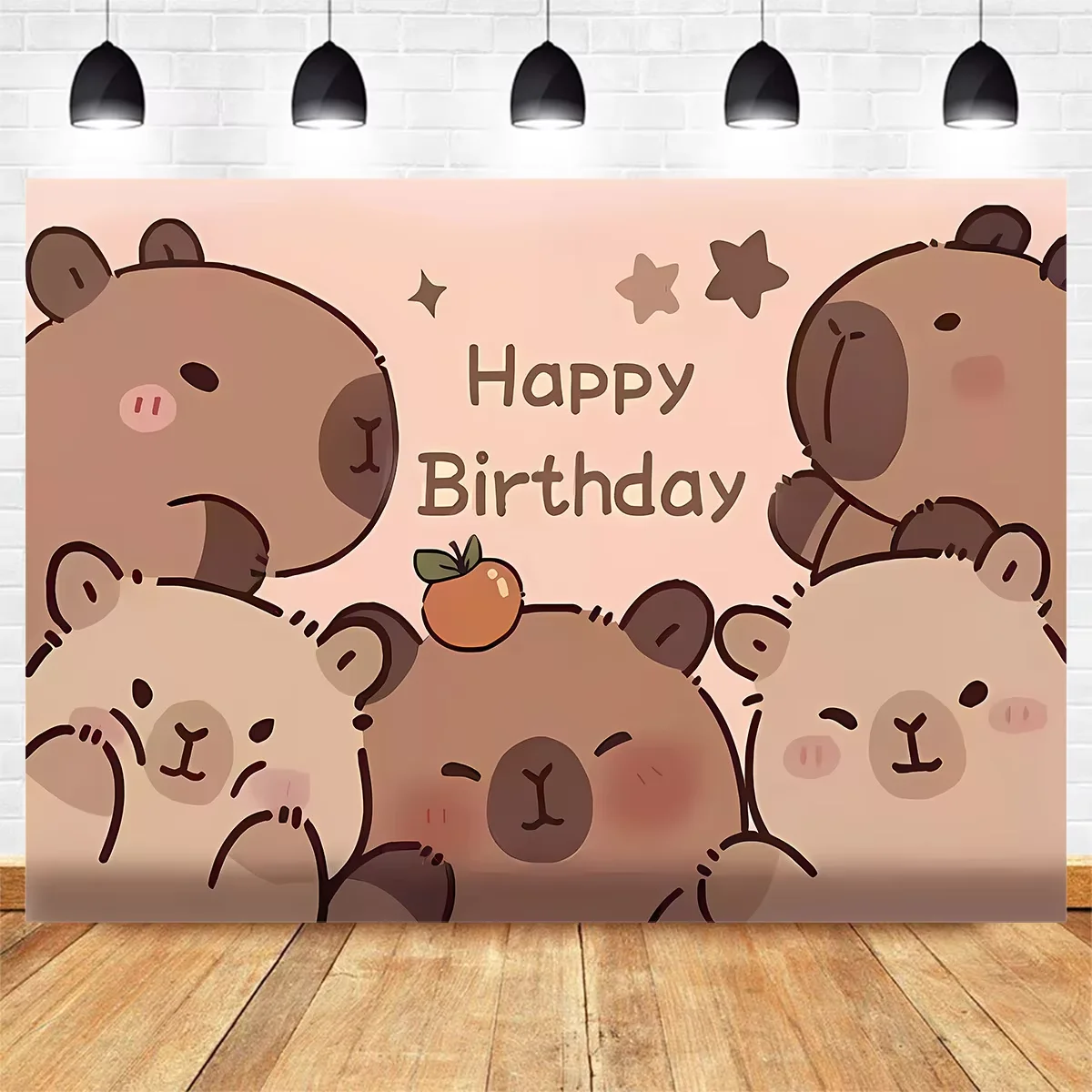 1 PCS Cute Capybara Theme Background Birthday Decoration Supplies Decoration Room Decoration Banner Kids Photography Background