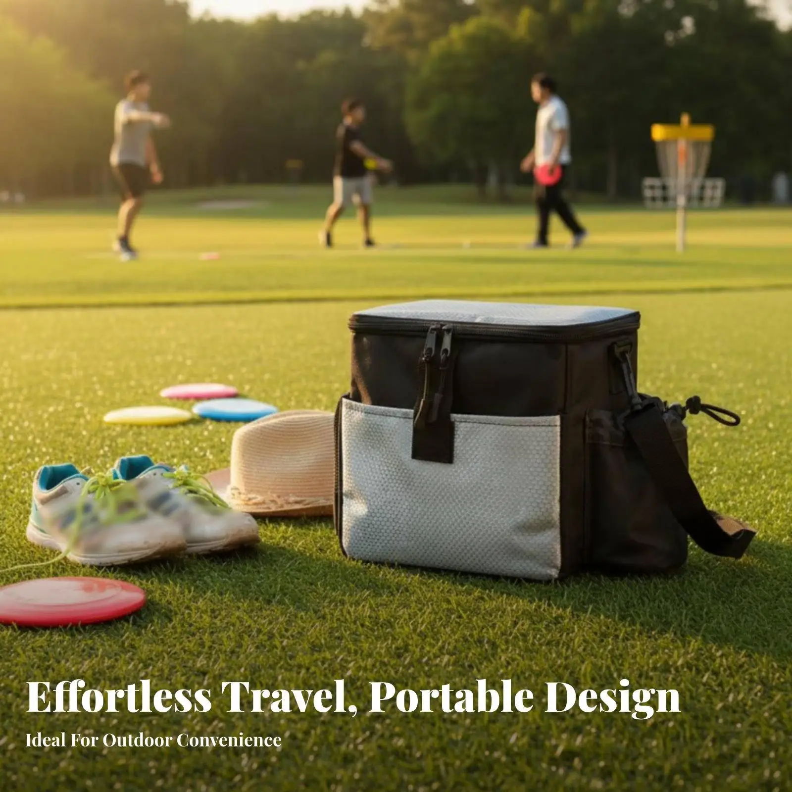 Spacious Flying Disc Carrier Putter Pocket Disc Golf Bag Backpack Discgolf Disc Bag for Outdoor Club Game