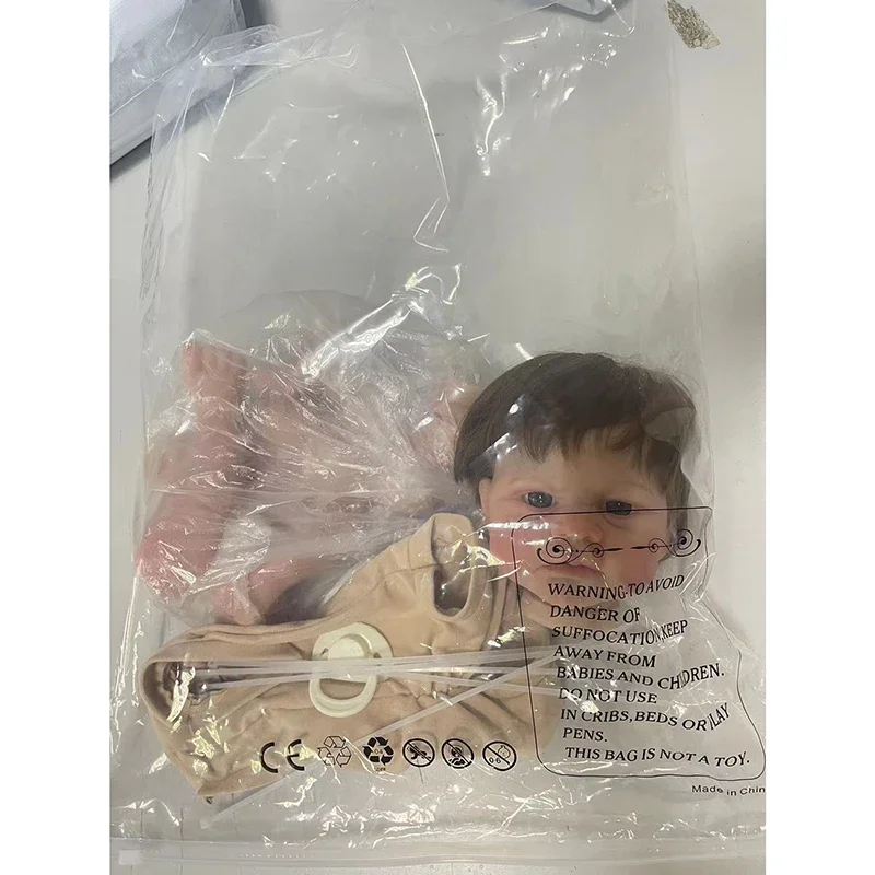 18Inch Reborn Doll Kit Elijah Popular 3D Painted Unfinished Doll Parts with Hand Root Hair with Cloth Body and Limbs