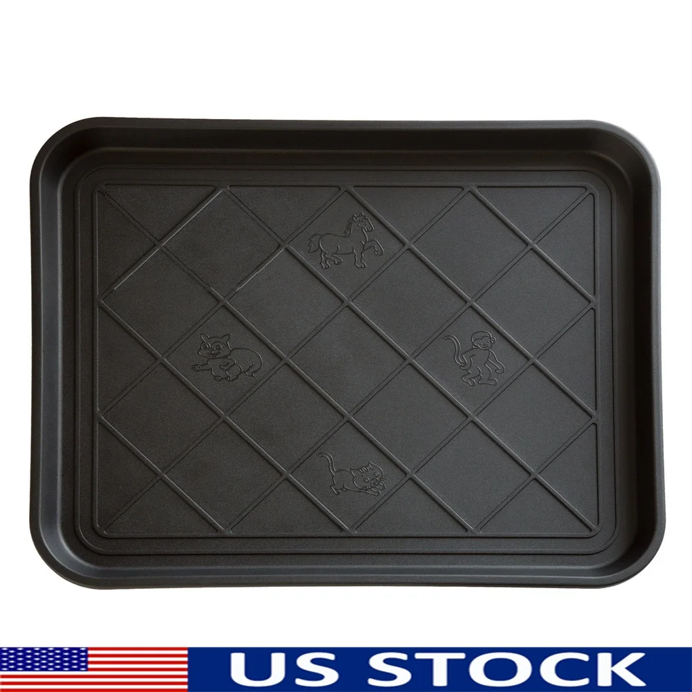 

All-Weather Waterproof Boot Tray Mat Entryway Shoe Organizer Raised Edge Floor Protector Indoor Outdoor Multi-Purpose 20x16
