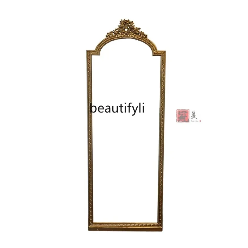 

A50 French retro full-length mirror, American floor-to-ceiling mirror, wall-mounted household engraving, European fitting mirror