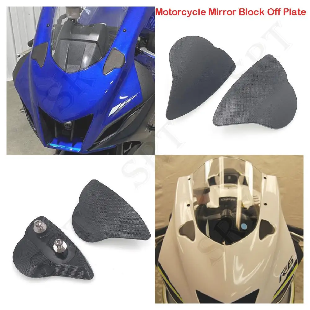 Fit For Yamaha YZF R6 R7 YZF-R6 YZF-R7 2017-2025 Motorcycle Accessories Mirror Block Off Plates Mirrors Blanking Base Hole Caps