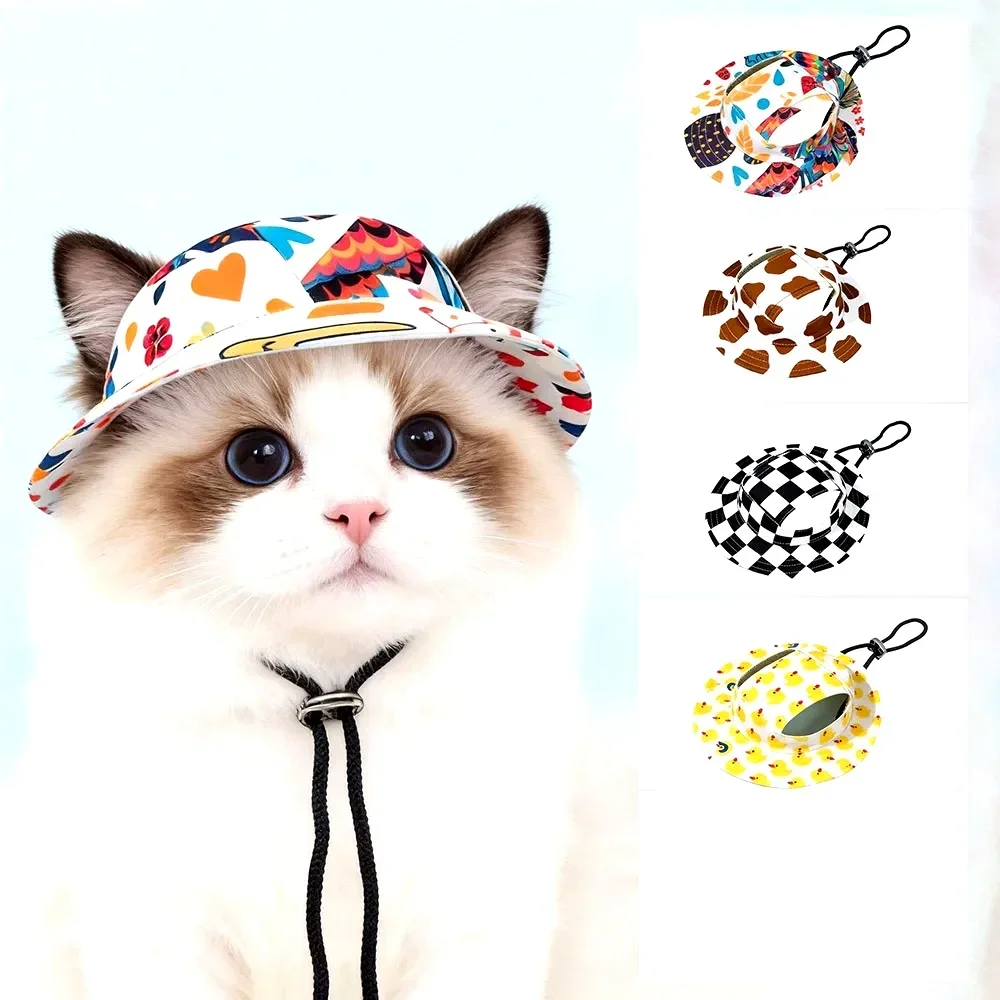 Summer Pet Cat Dog Sun Hat with Ear Holes
