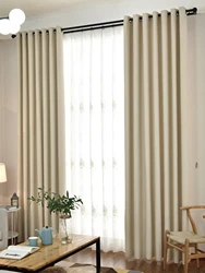 1pc Modern Blackout Curtains For Living Room Hall Elegant Beige Curtains For Bedroom Window Ready Made Finished Drapes Blinds