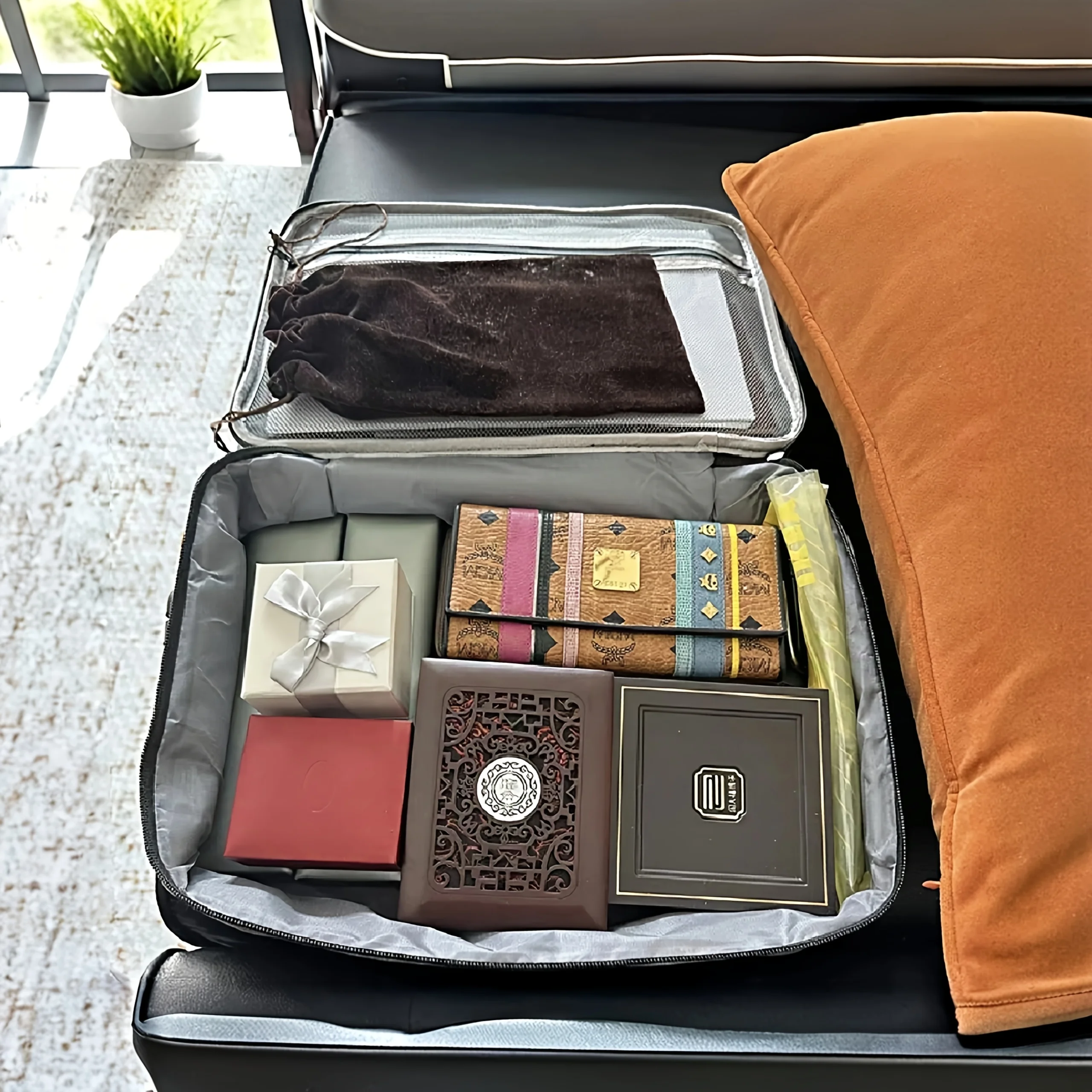 Desk Organizer Document Storage Bag | Lockable Folder for Passport, Tickets, Cards & Certificates, Desktop Storage Supplies