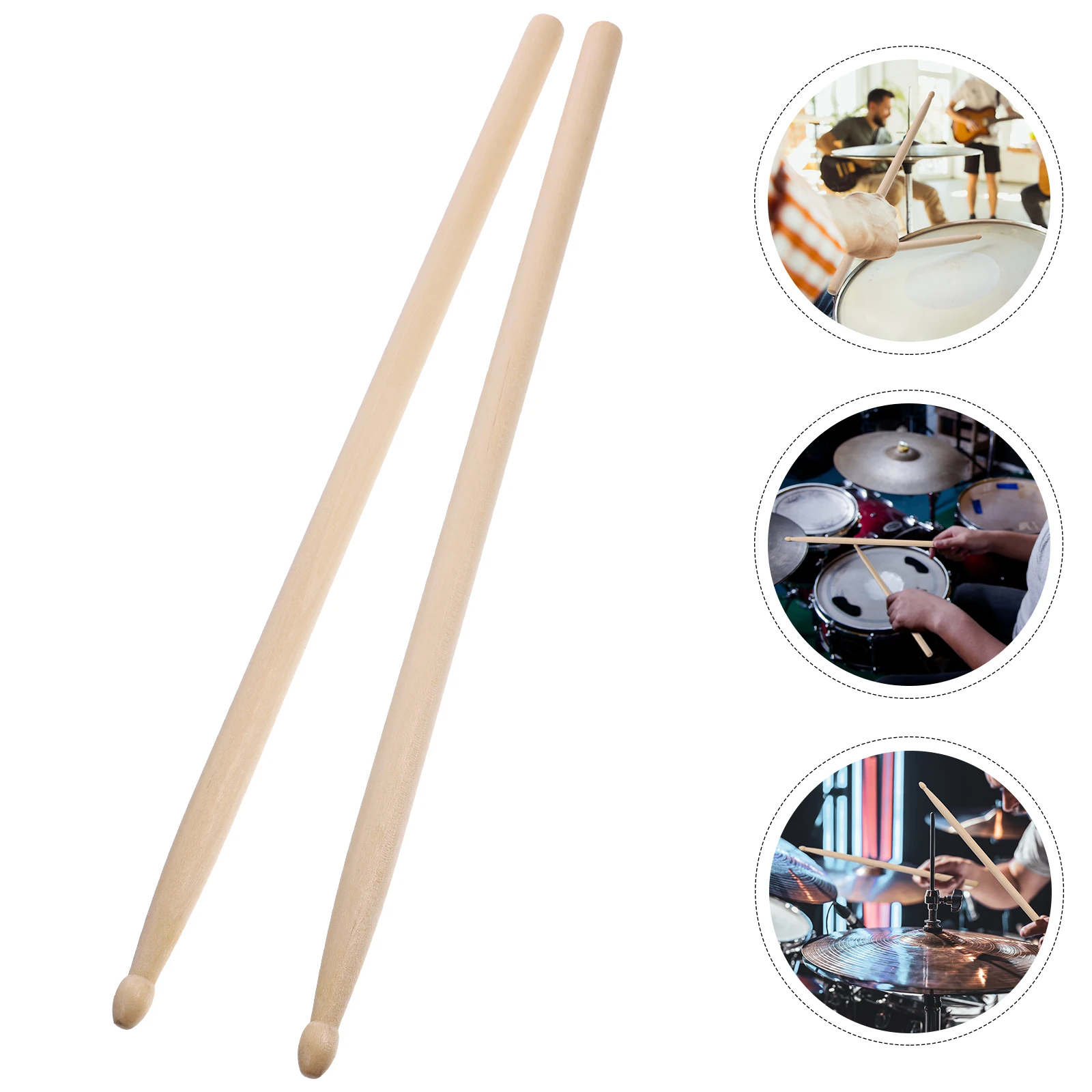 

6 Pairs Drum Stick Accessories for Musical Instruments Snare Sticks Drumsticks Drummer Maple