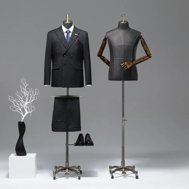 for Large Size Men Half Body Business Suit Mannequin Torso Display Dummy Model for Store Window Table Decoration Props