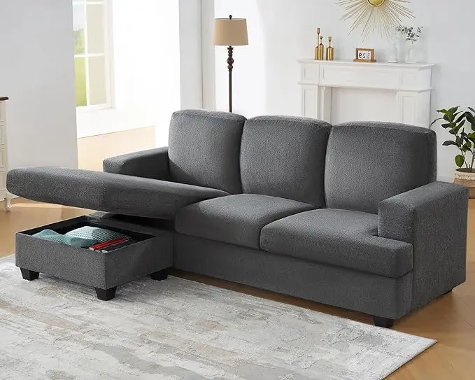 

89 Inch Convertible Sofa Reversible for Living Room Apartment Lounge