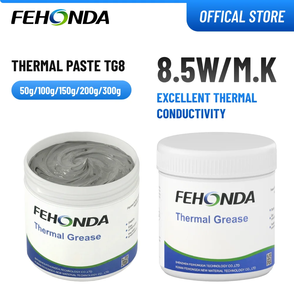 

FEHONDA TG-8 Thermal Paste 8.5W/m.K High Performance Thermal Grease Thermal Conductive Silicone Grease for Game CPU GPU Cooling