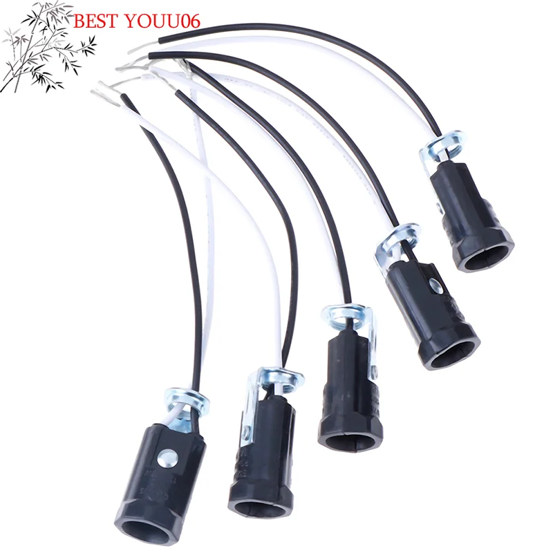 (YOUU06)5Pcs Candle Base E12 Lamp US Holder Light Sockets Keyless With 15CM Wire Lead