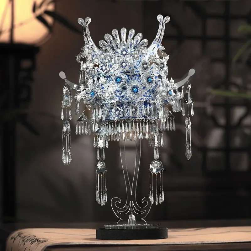 Pinku Miao Silver Crown Miao Silver Necklace National Style 3D Three-dimensional Puzzle DIY Metal Assembling Model