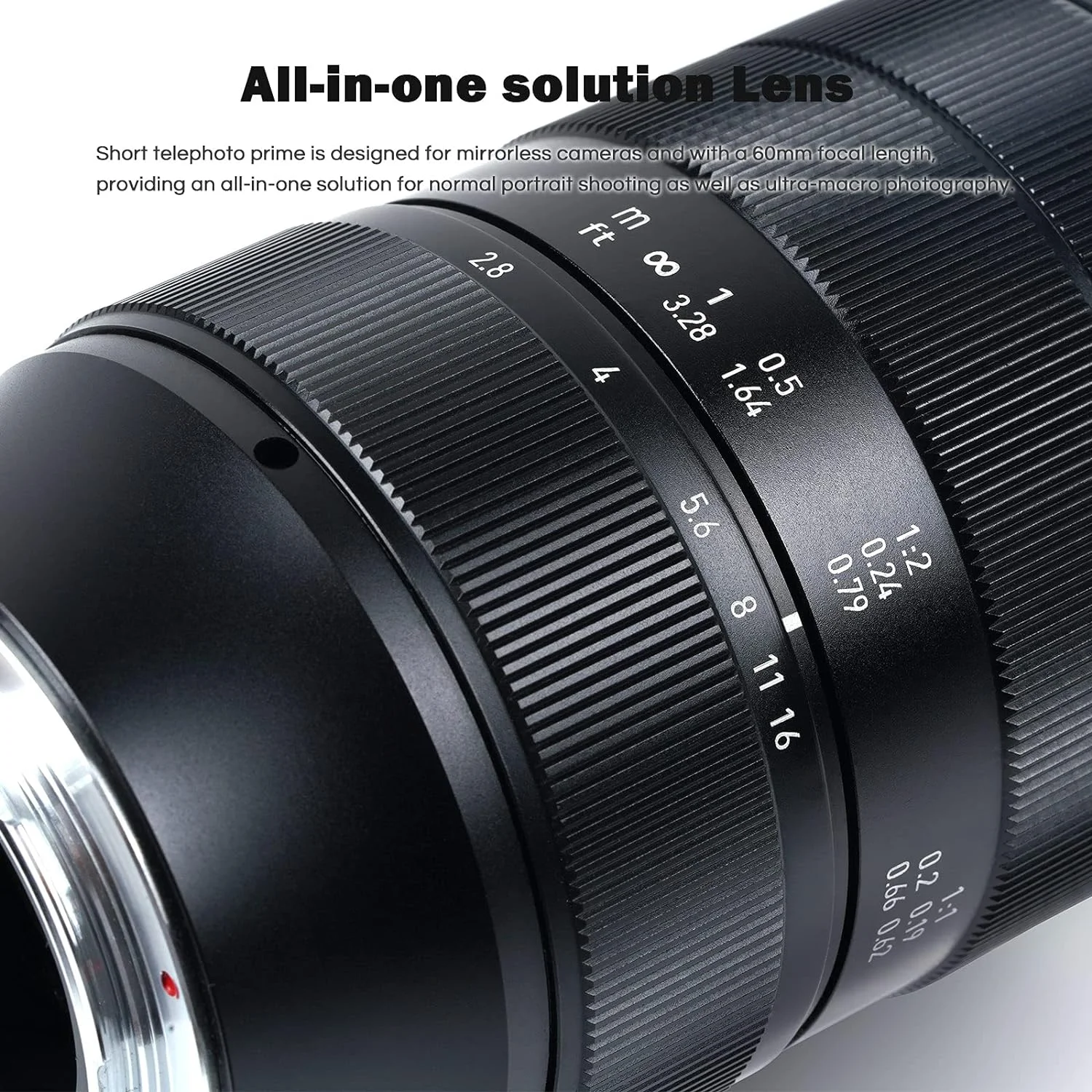 PERGEAR 60mm F2.8 II Ultra-Macro Lens with 2X Magnification Compatible with Sony E Nikon Z Fuji X M4/3 