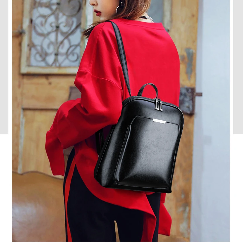 Vintage Backpack Women Leather Backpacks Female Shoulder Bag Large School Bags for Teenage Girls Travel Back Pack Sac A Dos 2019