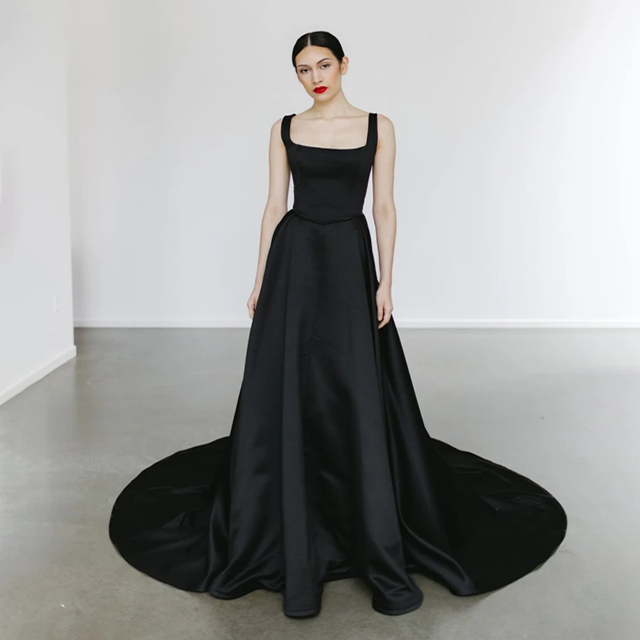 

Customized Off Shoulder Sleeveless Evening Gown Backless Lace Up Long Train A-Line Wedding Dress vestidos de novia