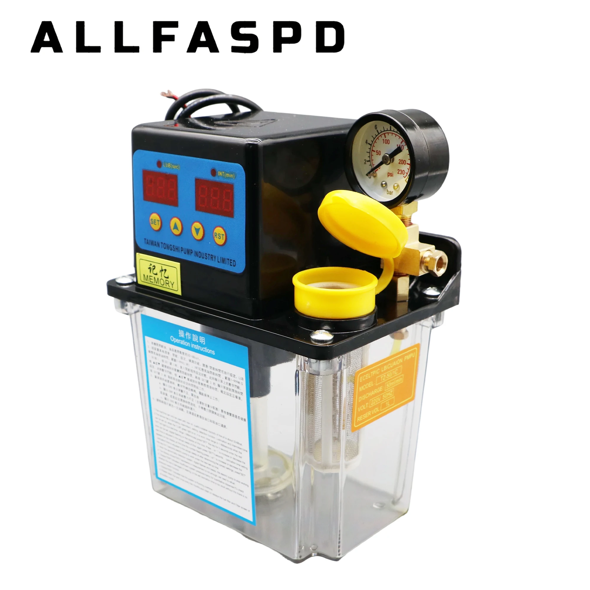 1L Automatic Lubrication Pump System AC110V AC220V 4MM 6MM CNC Lubrication Pump for CNC Lathe Machine Tools