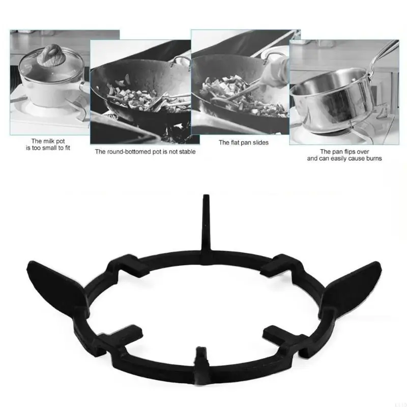 K1AD чугунную варочной стойки газ газовой блюда Wok Stand Slip Presect Pots Поддержите поддержку Wok кольца Железная плита