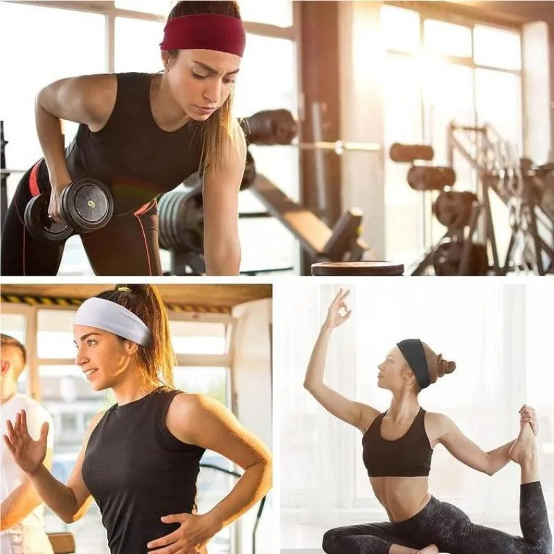 1PC Pure Color Sweat-Absorbing Sports Scarf Sweat Band Exercise Yoga Running Fitness Hair Accessories Sweat-Absorbing Bandanas image 3
