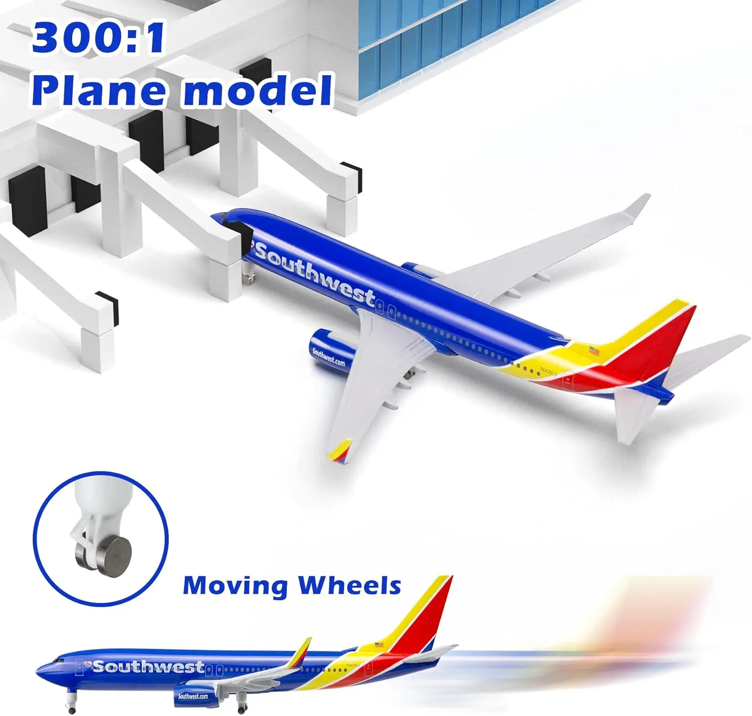 

20cm 1/300 Scale Model Plane Diecast Airplanes American Southwest Airlines B737 Model Airplane for Collections & Gifts