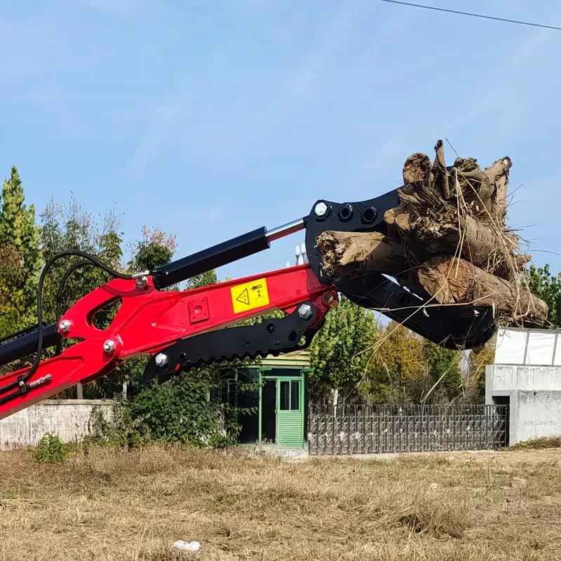 Mini Digger Accessories Mechanical Grabber Log Grapple Attachment For 0.8t-2t Mini Excavator