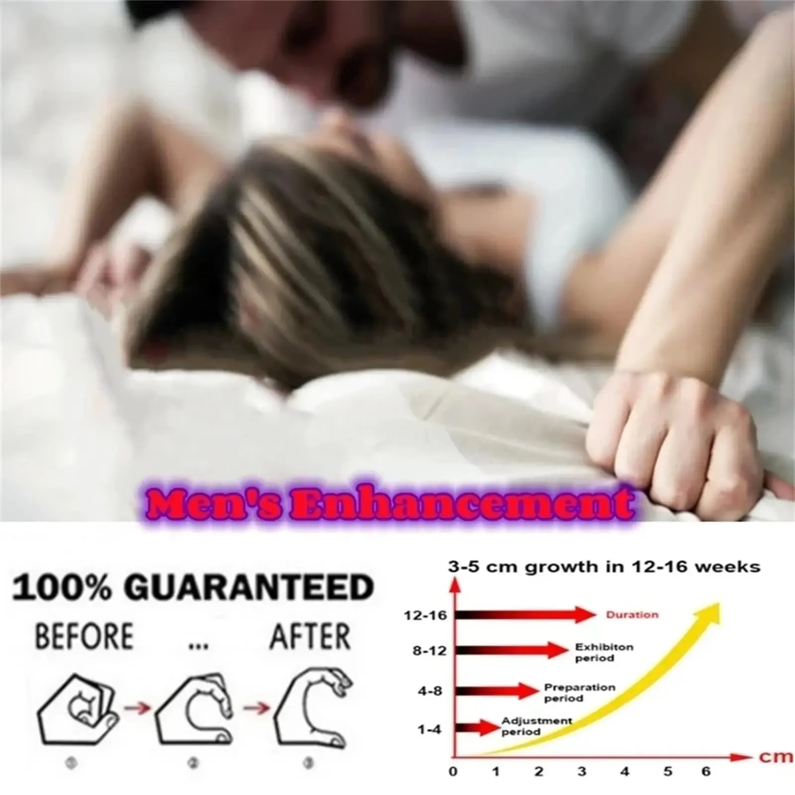 2024 HOT!  Male Penis Enlargement Growth Gel Sex Toys Big Dick Lasting Erection Delay Cream Cock Erection Extensions Enlarge38CM