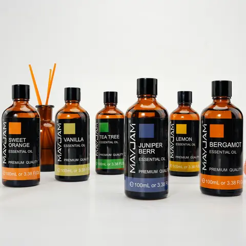 100ml 500ml óleos essenciais de plantas aromaterapia cedro bergamota lavanda oregano fragrância para umidificador difusor fazendo perfume