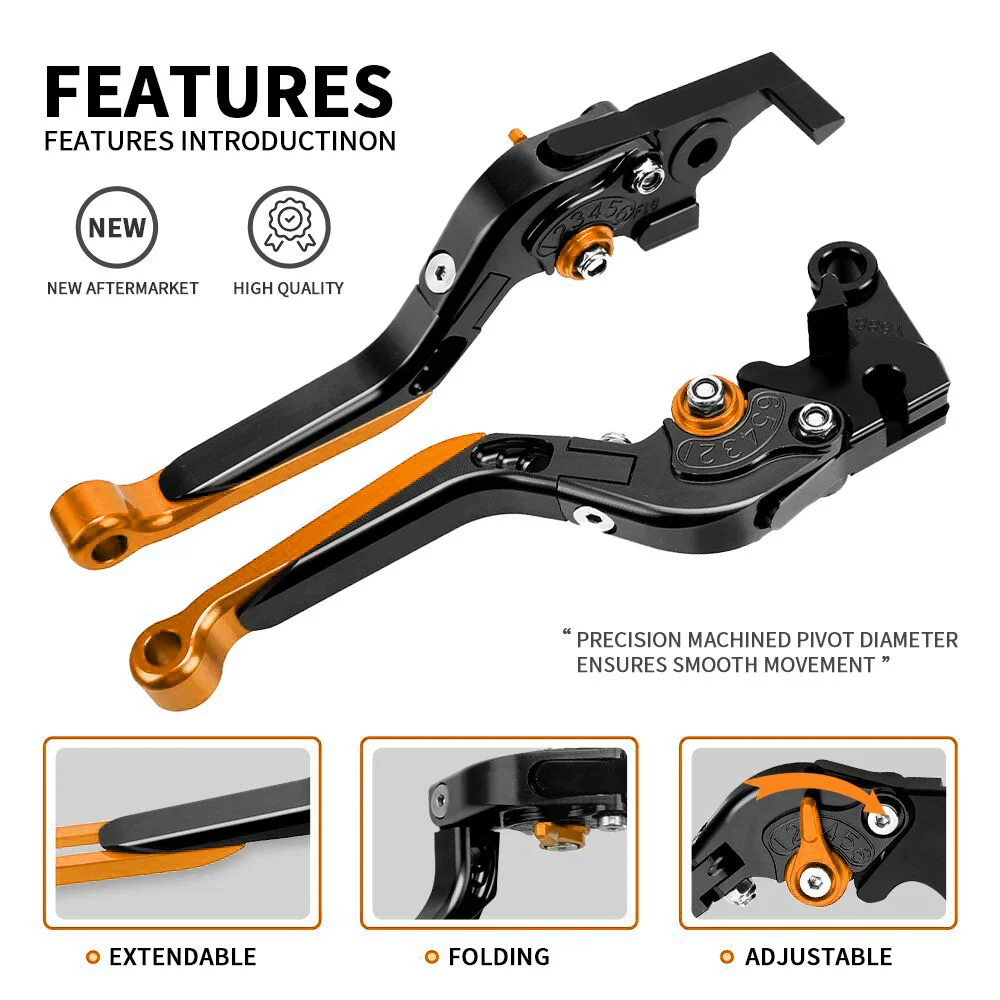 For KTM 790 Duke 2017-2022 2023 2024 2025 DUKE790 Adjustable Aluminium Brake Clutch Lever Handle Grips Motorcycle Accessories