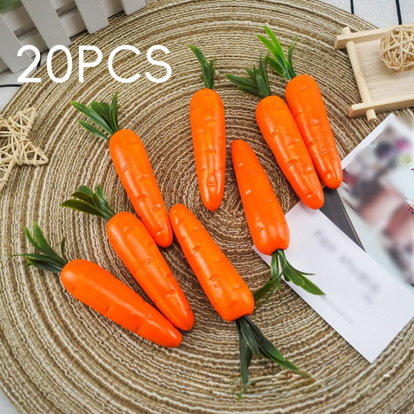 12/20 Pcs  Mini Carrots Ornaments Holiday Party Supplies Kitchen Party DIY Decor Simulation Easter Carrots Artificial Vegetables