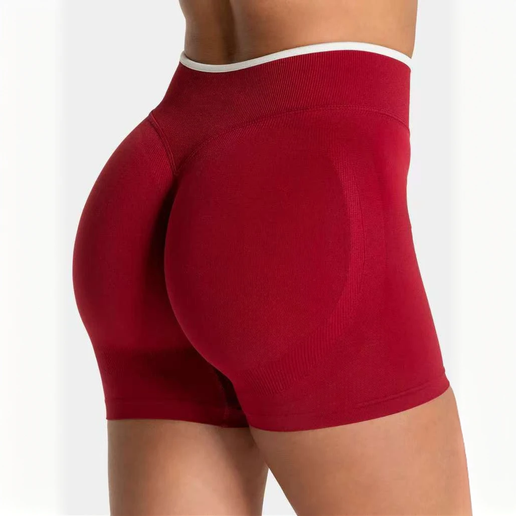 INLUMINE Contrasting Hip Lift Yoga Shorts Women High Waist Tight Three-Point Pants Leggings Gym Exercise Run Fitness Sportswear