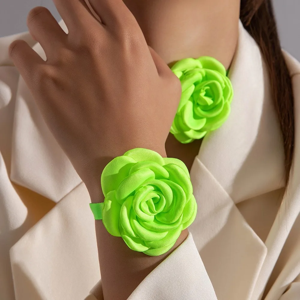 Lace Flower Necklaces Trendy Jewelry Imitation Pearl Trending Neck Chain Exaggerated Romantic Choker Necklace Women's