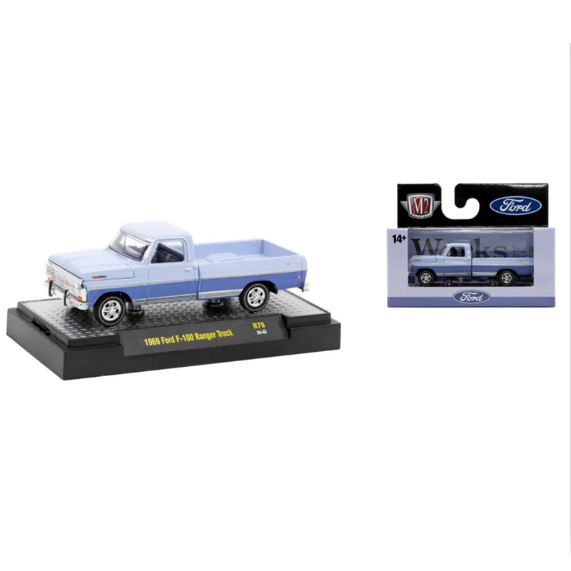 

M2 Machines 1:64 Scale Diecast Alloy 1969 Ford F-100 Ranger Truck Toys Cars Model Classics Adult Gifts Souvenir Static Display