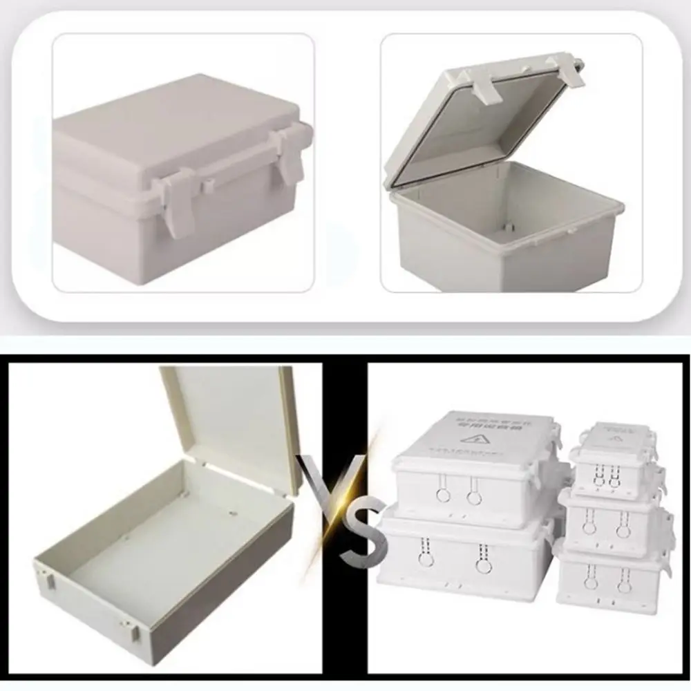 IP67 Electrical Junction Box Waterproof Enclosure With Hasp Outdoor Sealed Switch Power Case Plastic White Distribution Boxes