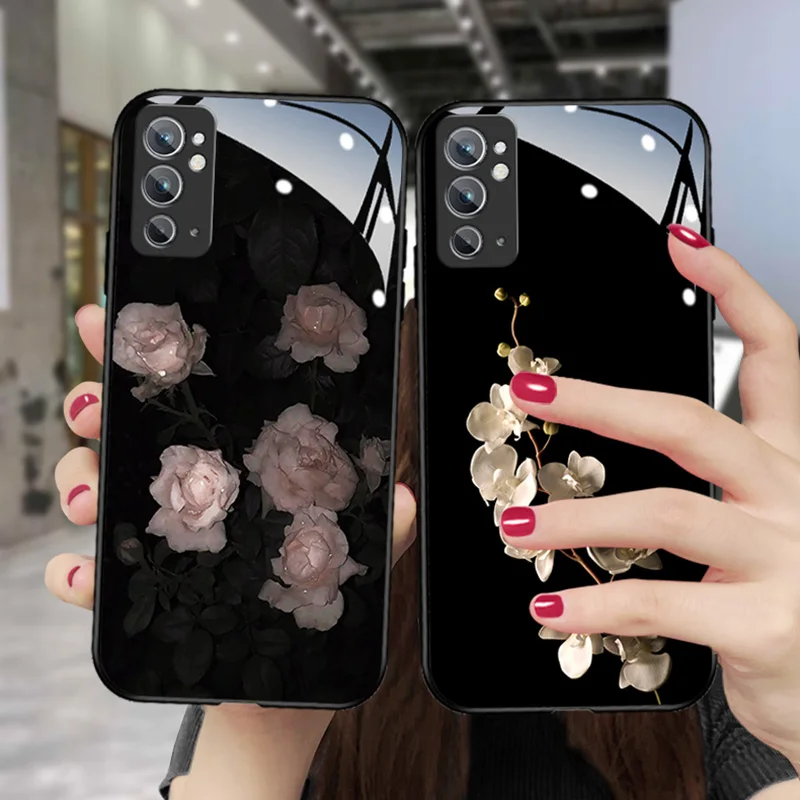 

Vintage Rose Flower Glass Case for Xiaomi Mi 12Pro 9Lite Poco F1 M3 X3 NFC Note 10Pro A3 10Ultra 8Lite 11 10 9 10Lite 11TPro