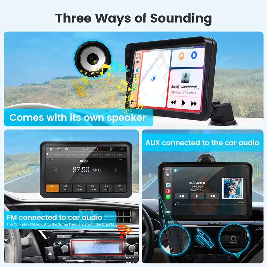 MEKEDE 9 بوصة شاشة ذكية للسيارة مريحة HD عكس الكاميرا DVR اللاسلكية Carplay أندرويد السيارات العالمي مضيف الوسائط المتعددة #6