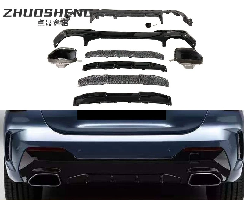 Rear Lip Exhaust Tip for BMW 4 Series Convertible G22, 440D Trunk Lip, Large Mouth Muffler, Stylish Rear Bumper Diffuser