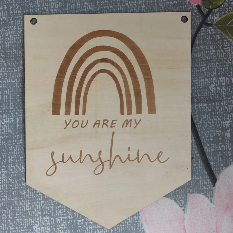 10pcs/lot wood  flag sign you are  my  sunshine wood  hanging wall decorations Baby  Nursery art ornament