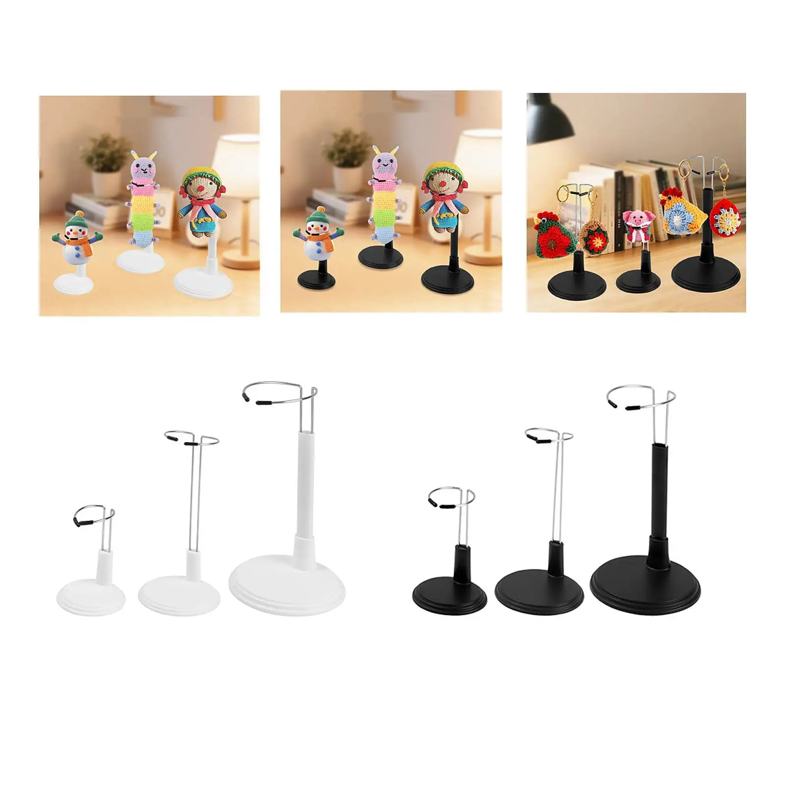3 Pieces Doll Stands Support Bases Stable Model Supports Multipurpose Display Brackets Doll Display Stands for Collection