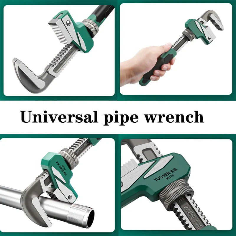 Imagem -05 - Alicate de Tubos para Instalação de Encanamento Chave Ajustável Chave tipo f Abertura Ampla Universal Kay Ratchet 10 in